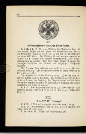 XII. Stellungskämpfe am Oise-Aisne-Kanal