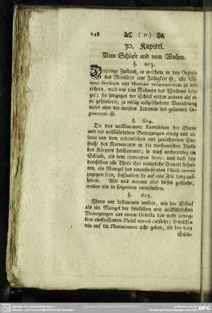 30. Kapitel. Vom Schlafe und vom Wachen