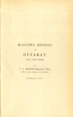Marátha history of Gujarát: A.D. 1760-1819