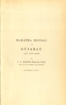 Marátha history of Gujarát: A.D. 1760-1819