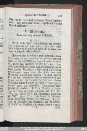 I. Abtheilung. Syntaxis des articuli indefiniti.