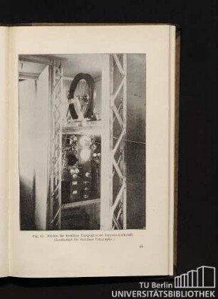 Fig. 43. Station für drahtlose Telegraphie im Zeppelin-Luftschiff. (Gesellschaft für drahtlose Telegraphie.)
