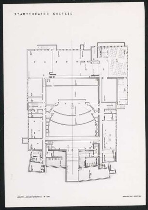 Stadttheater, Krefeld: Grundriss KG, 2. Entwurf