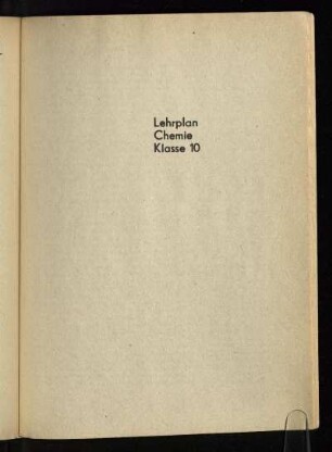 Lehrplan Chemie Klasse 10