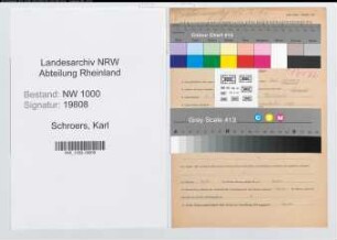 Entnazifizierung Karl Schroers, geb. 09.11.1907 (Ingenieur)