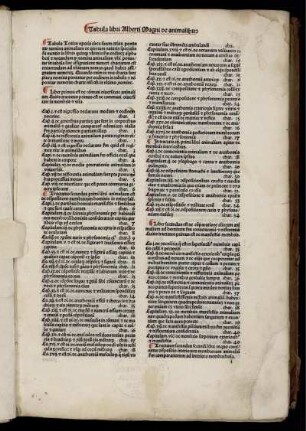 Tabula libzi Alberti Magni de animalibus