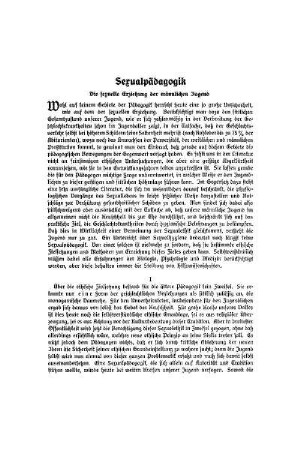 Die sexuelle Erziehung der männlichen Jugend