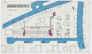 Wettbewerb Arbeitnehmerwohheim Wedding (nicht realisiert) – Grundriss EG. Berlin-Wedding, Kösliner Straße 11-19