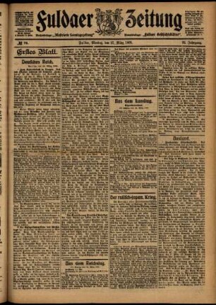 Erste Ausgabe vom Montag, den 27. März 1905.