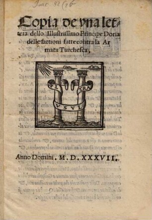 Copia de una lettera ... delle fattioni contra la armata Turchesca