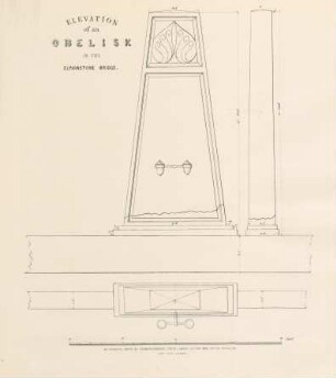 Elevation of an obelisk on the Elphinstone Bridge