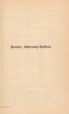 [I. Tabellarischer Theil] Provinz Schleswig-Holstein