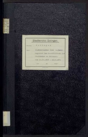 Solingen: Stadtrat 1868-1874