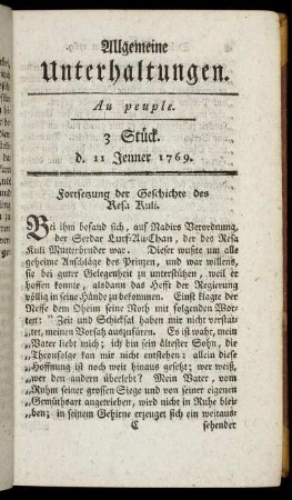 3 Stück. d. 11. Jenner 1769.