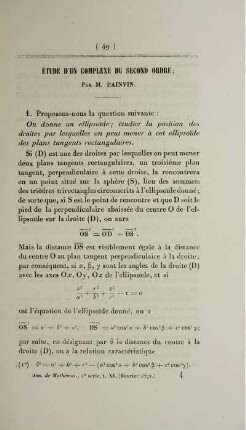 Étude d'un complexe du second ordre.