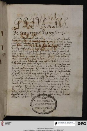 Explicatio decalogi.