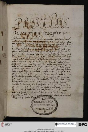 Explicatio decalogi.