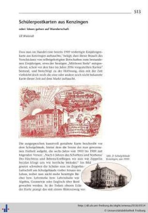 Schülerpostkarten aus Kenzingen. oder: Ideen gehen auf Wanderschaft.