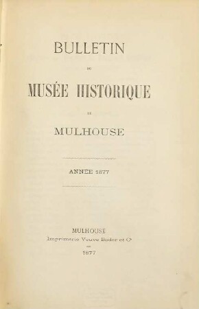 Bulletin du Musée Historique & des Sciences Humaines. 2. 1877