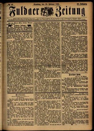 Ausgabe vom Samstag, den 25. Februar 1893.