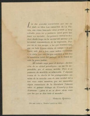 Carta a Benito Lynch en 1916