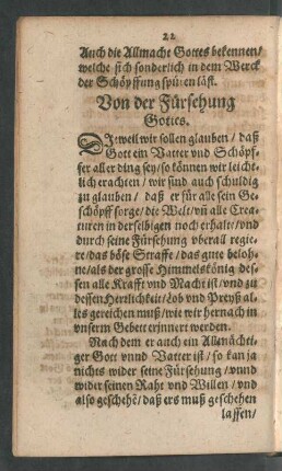 Von der Fürsehung Gottes.