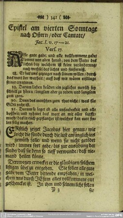 Epistel am vierten Sonntage nach Ostern, Cantate
