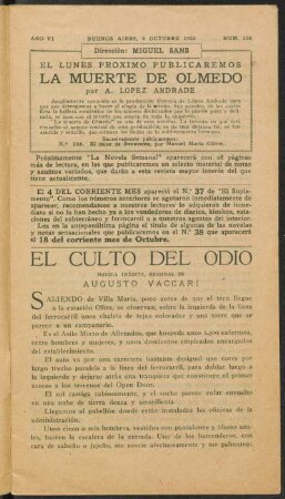 1922006256: El culto del odio