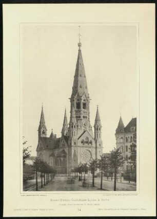 Tafel 54. Kaiser-Wilhelm-Gedächtniss-Kirche in Berlin. Architekt: Franz Schwechten, K. Baurat