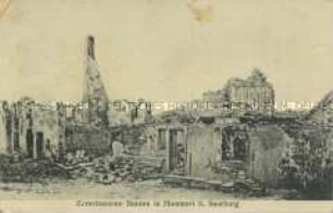 Zestörte Häuser in Hommert bei Saarburg