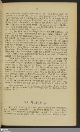 VI. Ausgang
