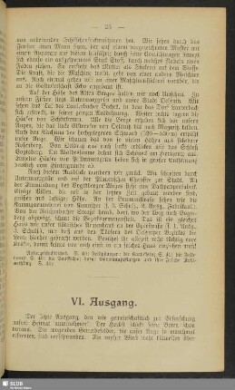 VI. Ausgang
