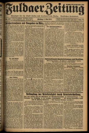 Ausgabe vom Freitag, den 08. Mai 1931.
