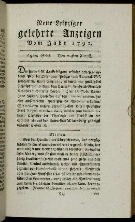 68stes Stück. Den 24sten August.