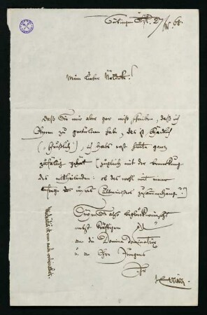 Brief vom 27. Februar 1868