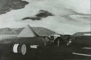 Landschaft mit Automobil