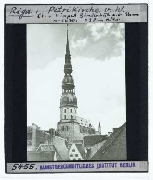 Riga, St. Petri : Außenansicht von SW, Turm und Turmhelm