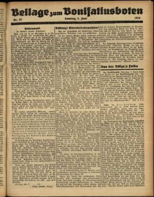 Zweite Ausgabe vom Sonntag, den 05. Juni 1932.