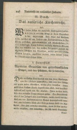 III. Buch. Das natürliche Kirchenrecht