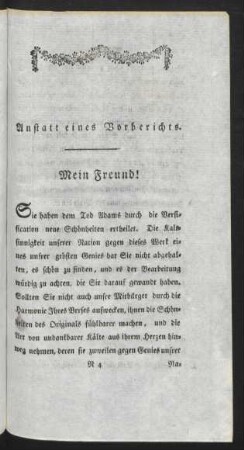 Anstatt eines Vorberichts