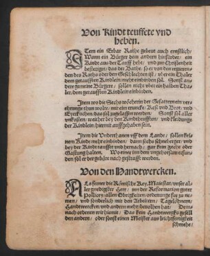 Von Kindt teuffete und heben.