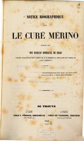 Notice biographique sur le curé Mérino