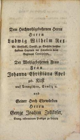 Über die Vortheile und Gefahren der Armuth für Jünglinge auf der Akademie : Eine Abschiedsrede an meine Freunde ; Als eine Beilage zu dem Versuche über die Leiden und Widerwärtigkeiten des menschlichen Lebens
