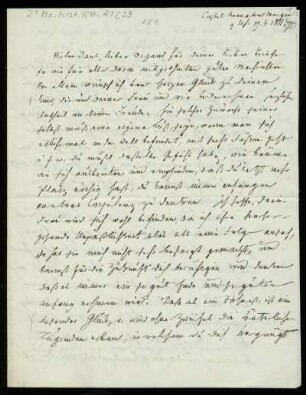 Brief von Wilhelm Grimm an Paul Wigand