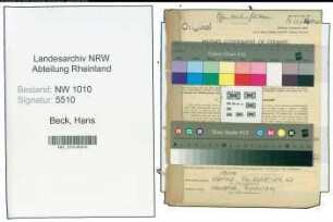 Entnazifizierung Hans Beck , geb. 13.04.1905 (Studienrat)