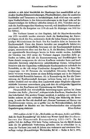 Spieß, Werner :: Die Ratsherren der Hansestadt Braunschweig 1231 - 1671, (Braunschweiger Werkstücke, 42) : Braunschweig, 1970