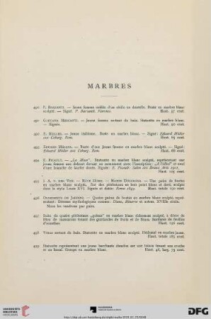 Marbres (Nr. 490-506)
