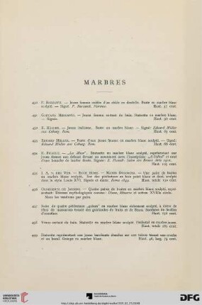 Marbres (Nr. 490-506)