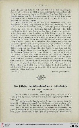 1: Das Pfälzische Kunst-Gewerbemuseum in Kaiserslautern