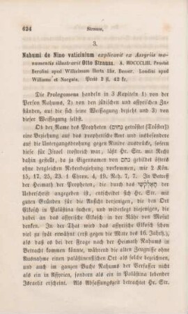 624-630 [Rezension] Strauß, Otto, Nahumi de Nino vaticinium